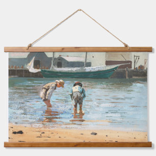 Vintage Boys Wading By Winslow Homer (1873) Hanging Tapestry