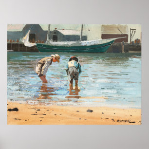 Vintage Boys Wading By Winslow Homer (1873) Poster