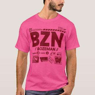 Vintage Bozeman BZN Airport Code Travel Day Retro  T-Shirt