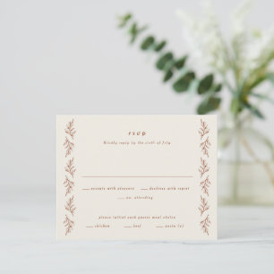 Vintage Branch Boho Wedding RSVP Card