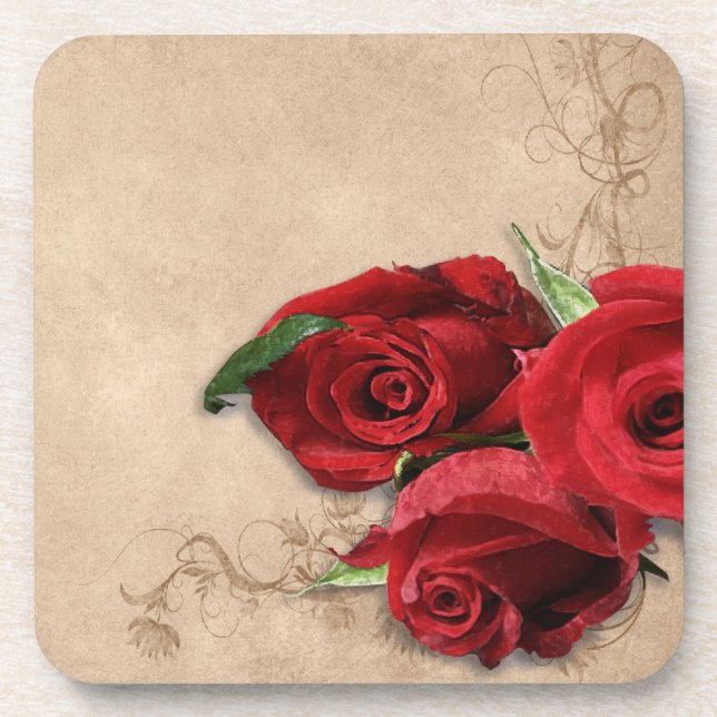 Vintage Brandy Rose Coaster (Front)