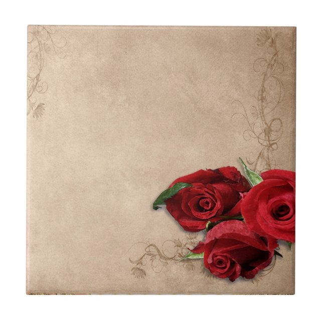 Vintage Brandy Rose Tile (Front)