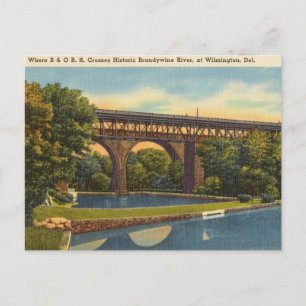 Vintage Brandywine River, Wilmington Delaware Postcard