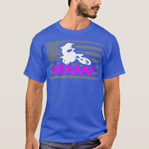 Vintage Brap Braap USA Flag Girls Motocross Dirt T-Shirt