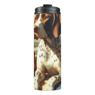 Vintage Braque Français Painting Thermal Tumbler