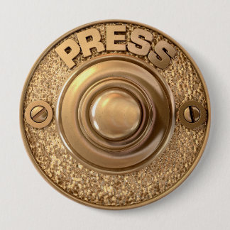 Vintage Brass Doorbell 10 Cm Round Badge