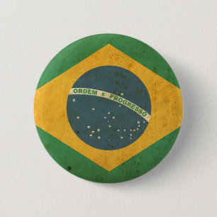 Vintage Brazil Flag 6 Cm Round Badge
