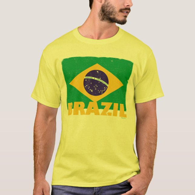 Vintage Brazil Flag T-Shirt (Front)