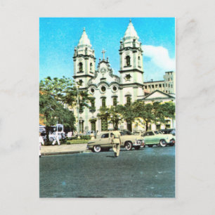 Vintage    Brazil Recife, Baroque Cathedral Postcard