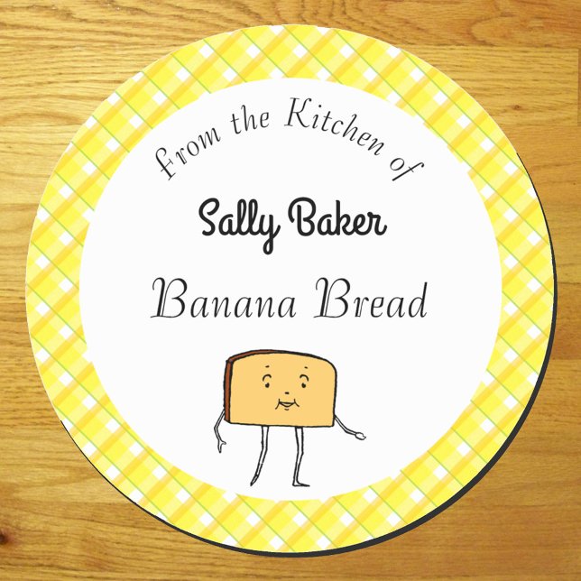 Vintage Bread Slice Yellow Plaid Baking Sticker (Creator Uploaded)