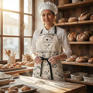 Vintage Breakfast Bakery Seamless Pattern Apron