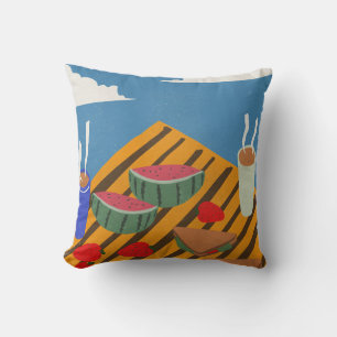 Vintage Breakfast Picnic Cushion