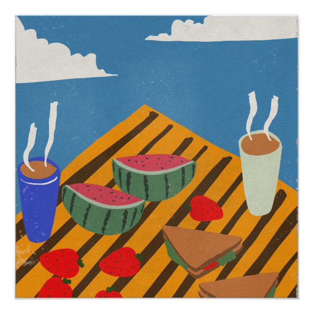 Vintage Breakfast Picnic Poster (Front)