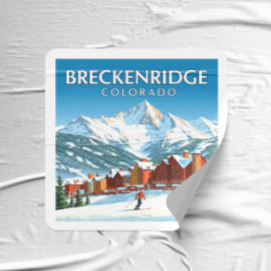 Vintage Breckenridge Colorado Square Sticker