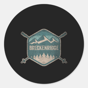 Vintage Breckenridge Souvenir Ski Retro Breckinrid Classic Round Sticker