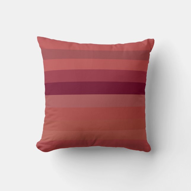 Vintage Brick Red Horizontal Stripes  Cushion (Front)