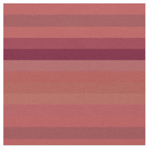 Vintage Brick Red Horizontal Stripes Fabric