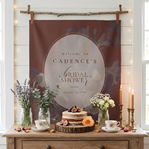 Vintage Brick Rustic Floral Bridal Shower Welcome Tapestry