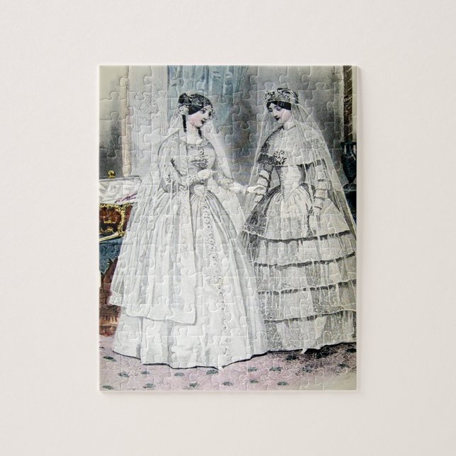 Vintage Bridal Brides Antique White Wedding Jigsaw Puzzle (Vertical)