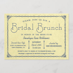 Vintage Bridal Brunch Bridal Shower Invitations