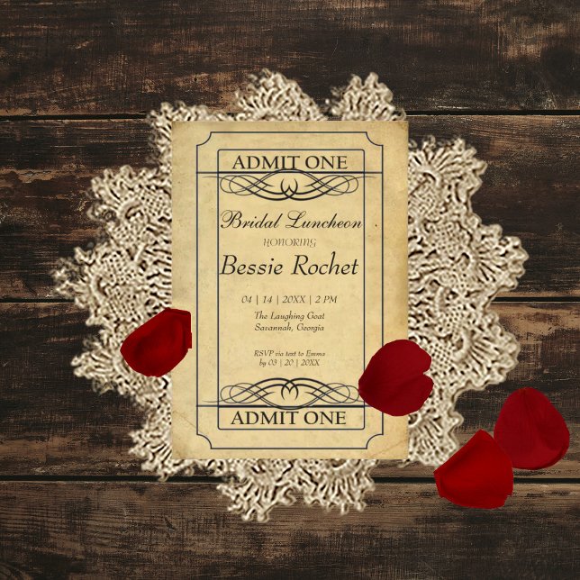 Vintage Bridal Event Ticket Invitation (Creator Uploaded)