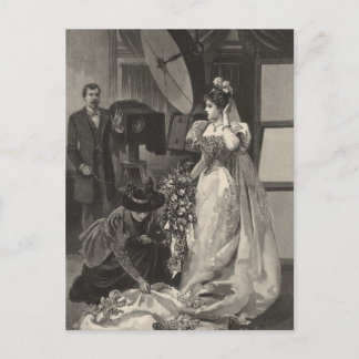 Vintage Bridal Portrait Photographer Save the Date Announcement Postcard