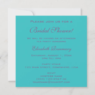 Vintage Bridal Shower, Aqua Love Hearts Tree Invitation