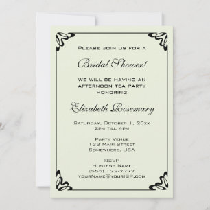Vintage Bridal Shower Art Nouveau Irises Flowers Invitation