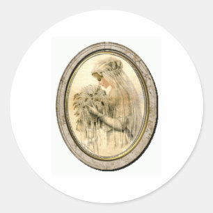 Vintage Bridal Shower Bride Sticker