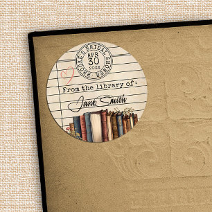 Vintage Bridal Shower Floral Book Cover Sticker