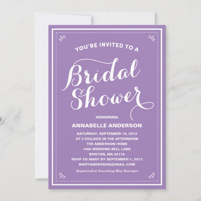 Vintage Bridal Shower Invitation (Front)