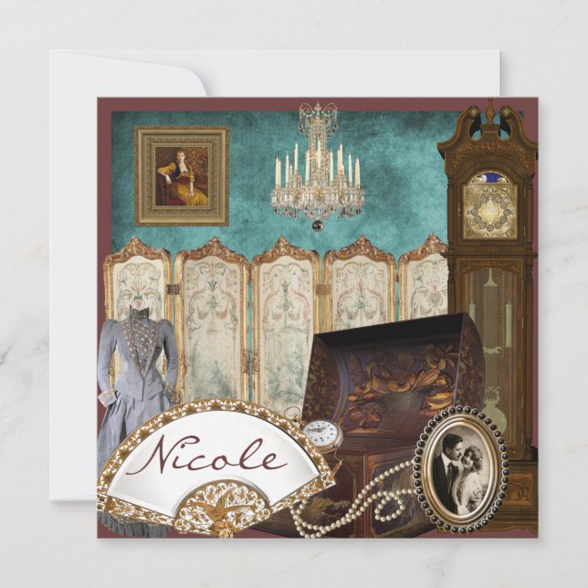 Vintage Bridal Shower Invitation (Front)