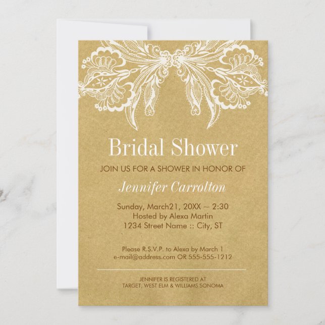 Vintage Bridal Shower Invitation (Front)