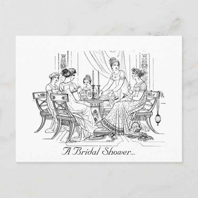 Vintage Bridal Shower Invitation Postcard (Front)