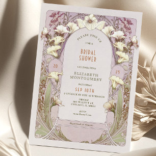 Vintage Bridal Shower Invitations Art Nouveau Deco