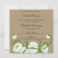 Vintage Bridal Shower, White Gerber Daisy Flowers