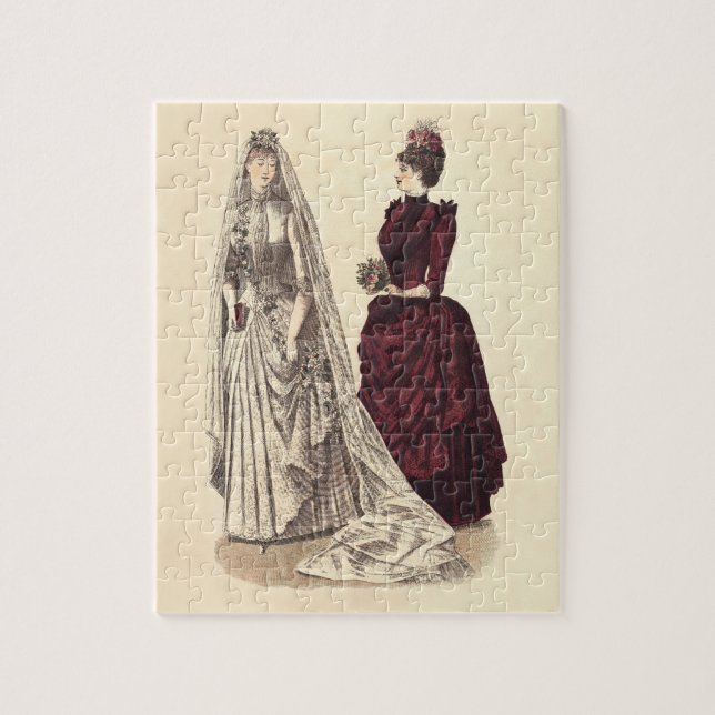 Vintage Bridal Wedding Women Jigsaw Puzzle (Vertical)