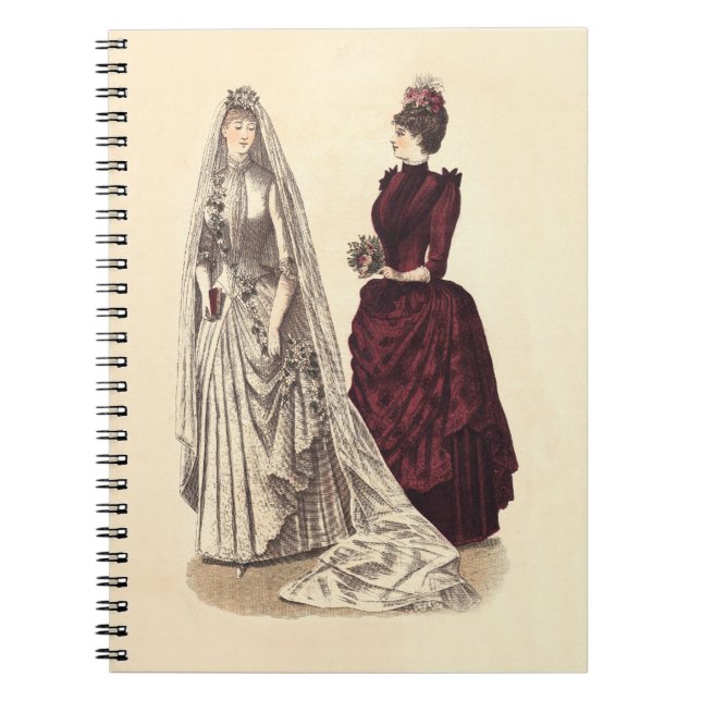 Vintage Bridal Wedding Women Spiral Notebook (Front)