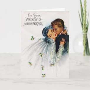 Vintage Bride and Groom Anniversary Card