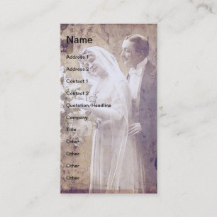 Vintage Bride and Groom Business Card
