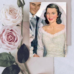 Vintage Bride and Groom Card