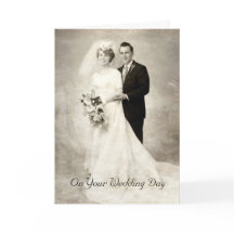 Vintage Bride and Groom, Congratulations