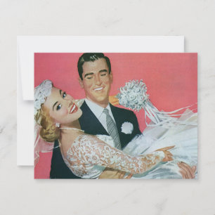 Vintage Bride Groom Newlyweds Wedding Invitation
