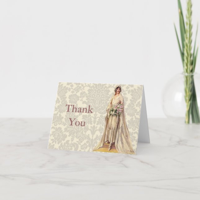 Vintage Bride Thank You Card (Front)