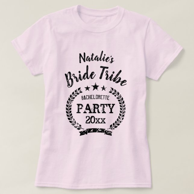 Vintage Bride Tribe bachelorette party t shirts (Design Front)