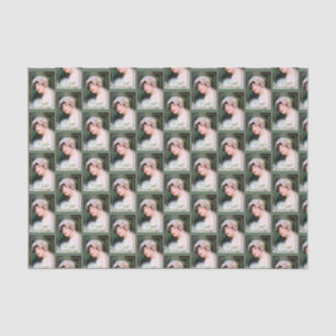 Vintage Bride White Lace Sage Green Bronze Wedding Tissue Paper