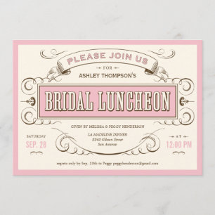 Vintage Bridesmaid Luncheon Invitations