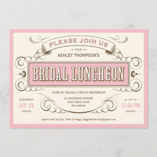 Vintage Bridesmaid Luncheon Invitations