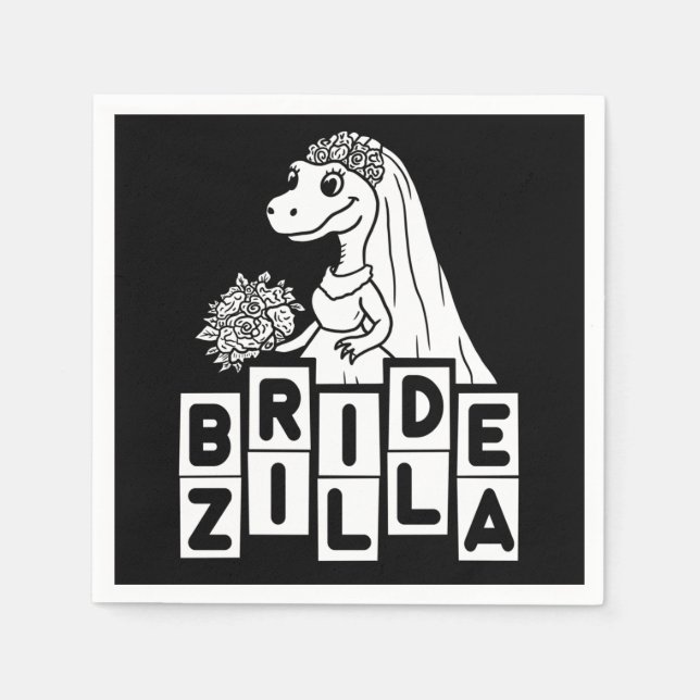 Vintage Bridezilla Wedding Bachelorette  Napkin (Front)