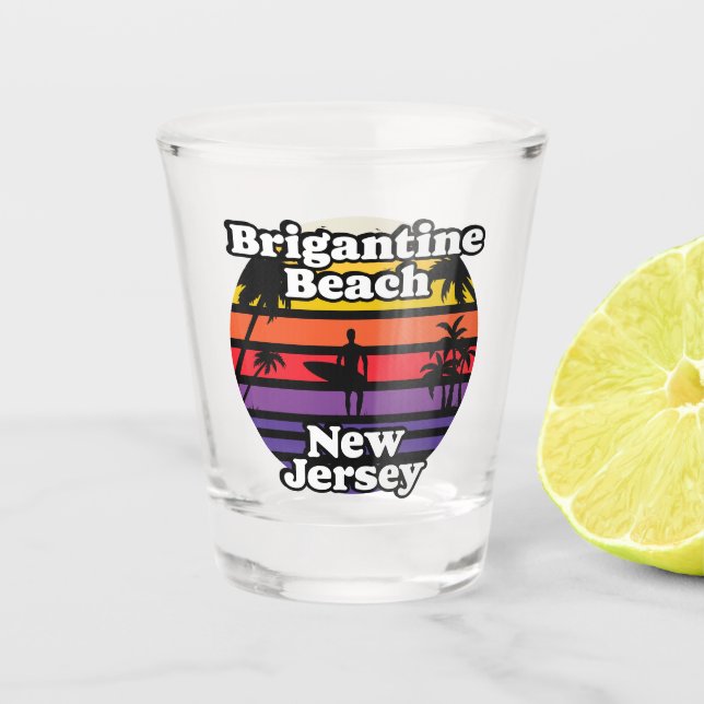 Vintage Brigantine Beach New Jersey Shot Glass (Front)